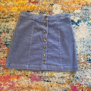 70s Inspired Button Up Corduroy Mini Skirt